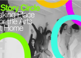 poster of event with a black and white photo of house